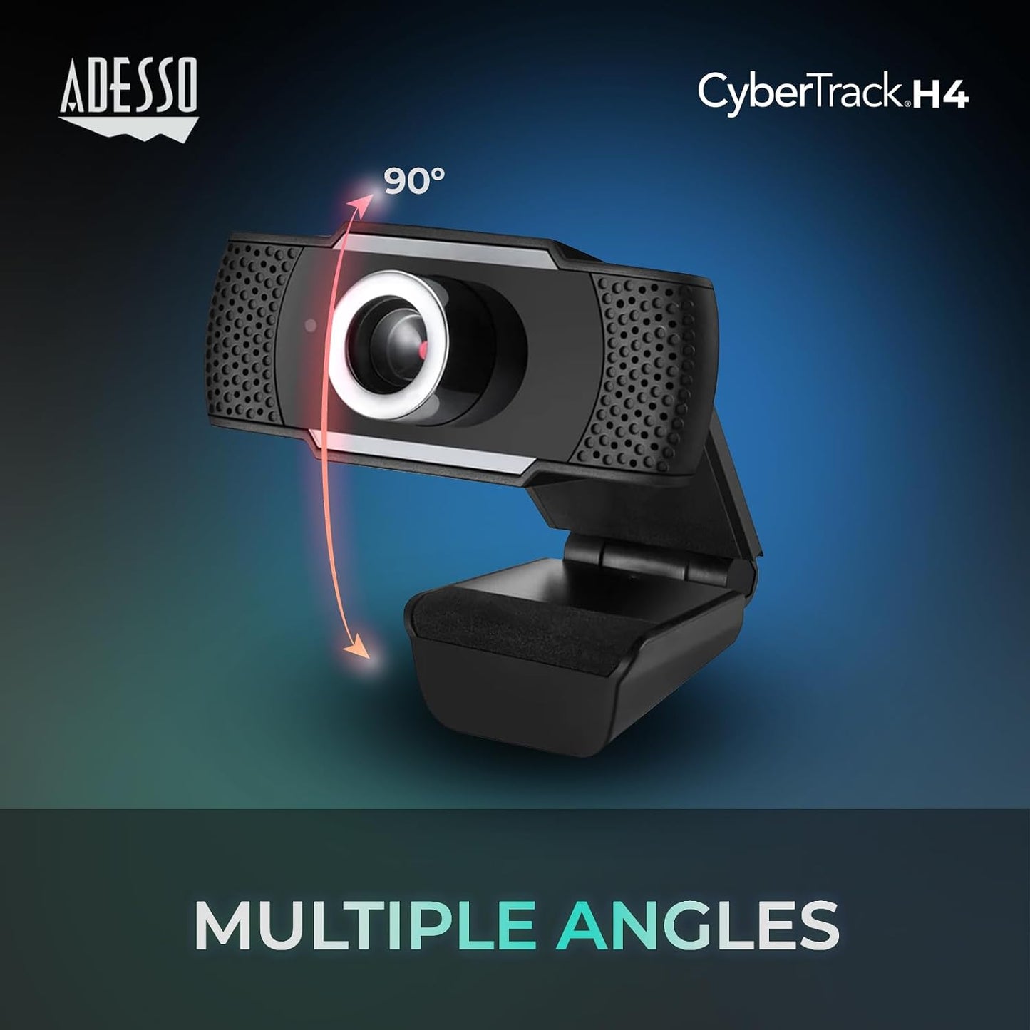 CyberTrack H4 Webcam 1080P HD USB, Black | Built-in Microphone, Zoom Certified