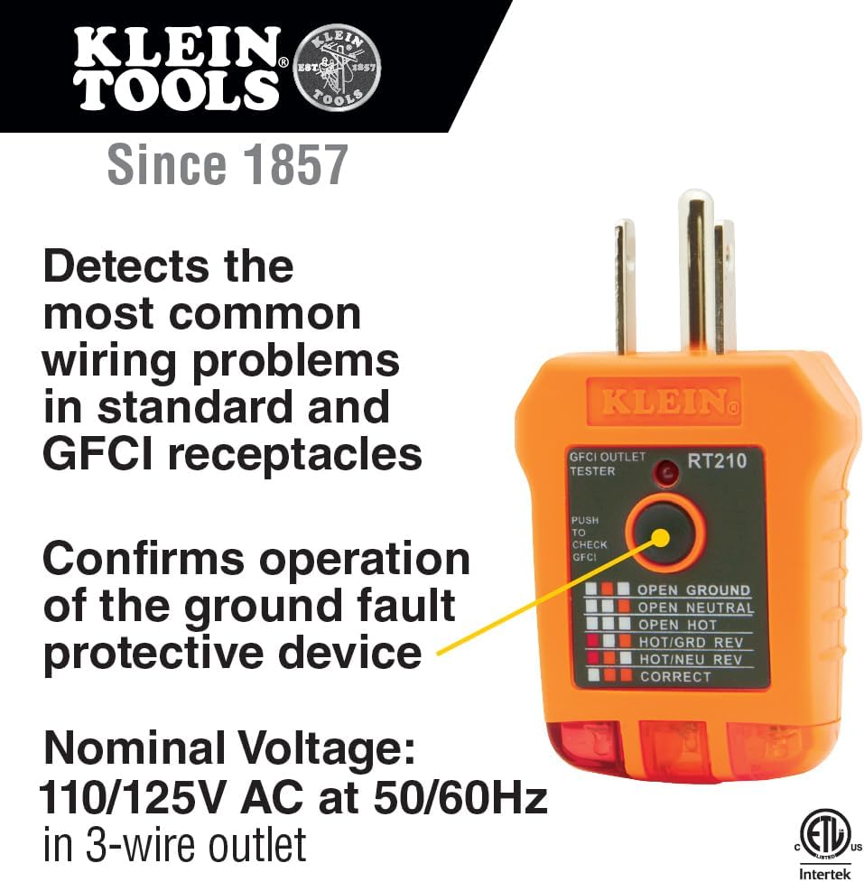 Klein Tools CL220VP Electrical Test Kit with Digital Clamp Meter, Non-Contact Voltage Test Pen, GFCI Outlet Tester, AC/DC Voltage Tester