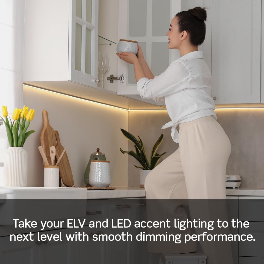 Leviton Decora Smart Dimmer Switch, ELV/LED, Wi-Fi, D2ELV-1BW, White