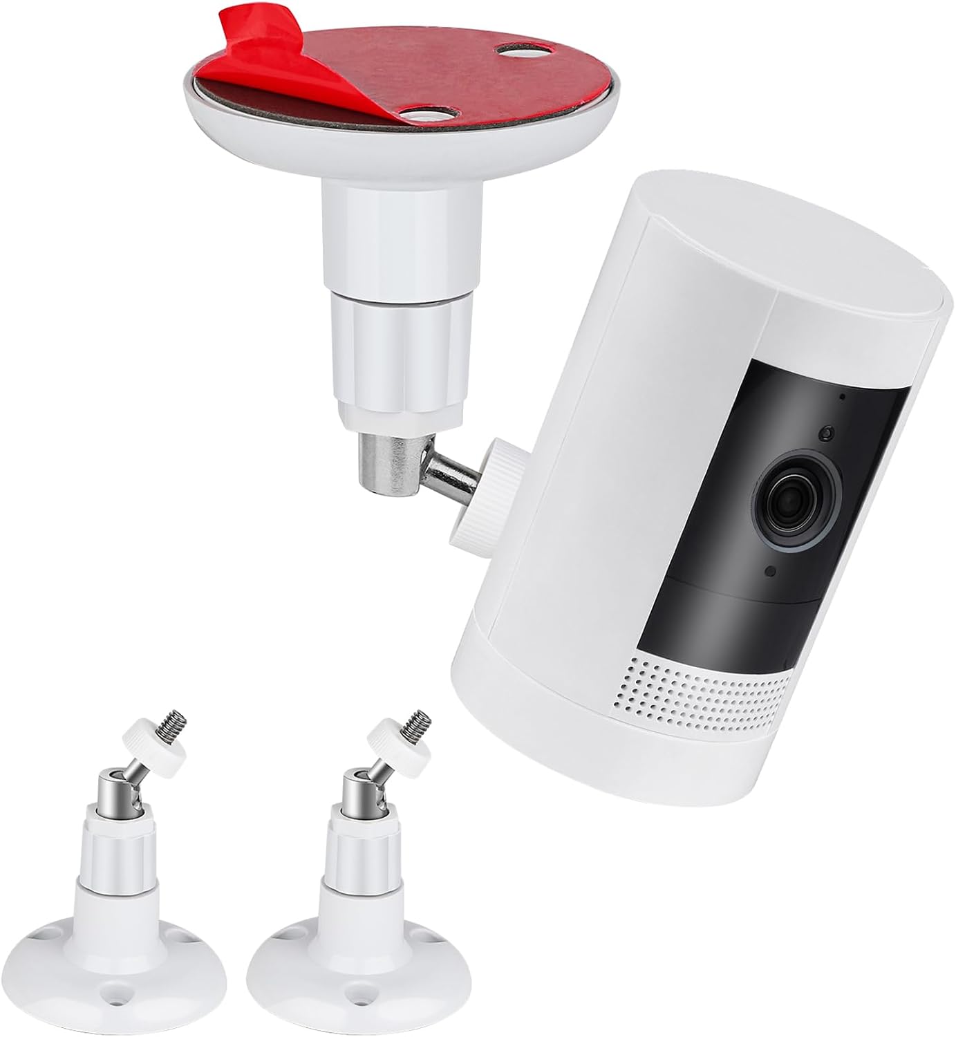 2Pack Adhesive Wall Mount for Ring Stick Up Cam & Ring Outdoor Cam Plus, 360 Degree Adjustable Bracket for Your Surveillance Camera, 2 Ways Installation Without Drilling (Not Include Any Camera)