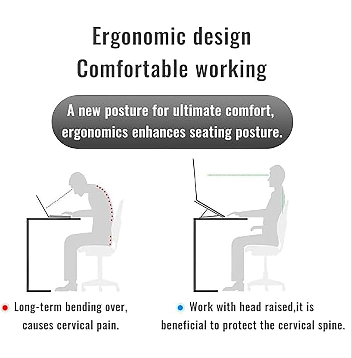 Laptop Stand for Desk,Adjustable Laptop Riser Aluminum Alloy+Silicone Foldable Portable Notebook Holder, Ventilated Cooling Notebook Mount Computer Stand for 10-15.6 inch Laptopsd