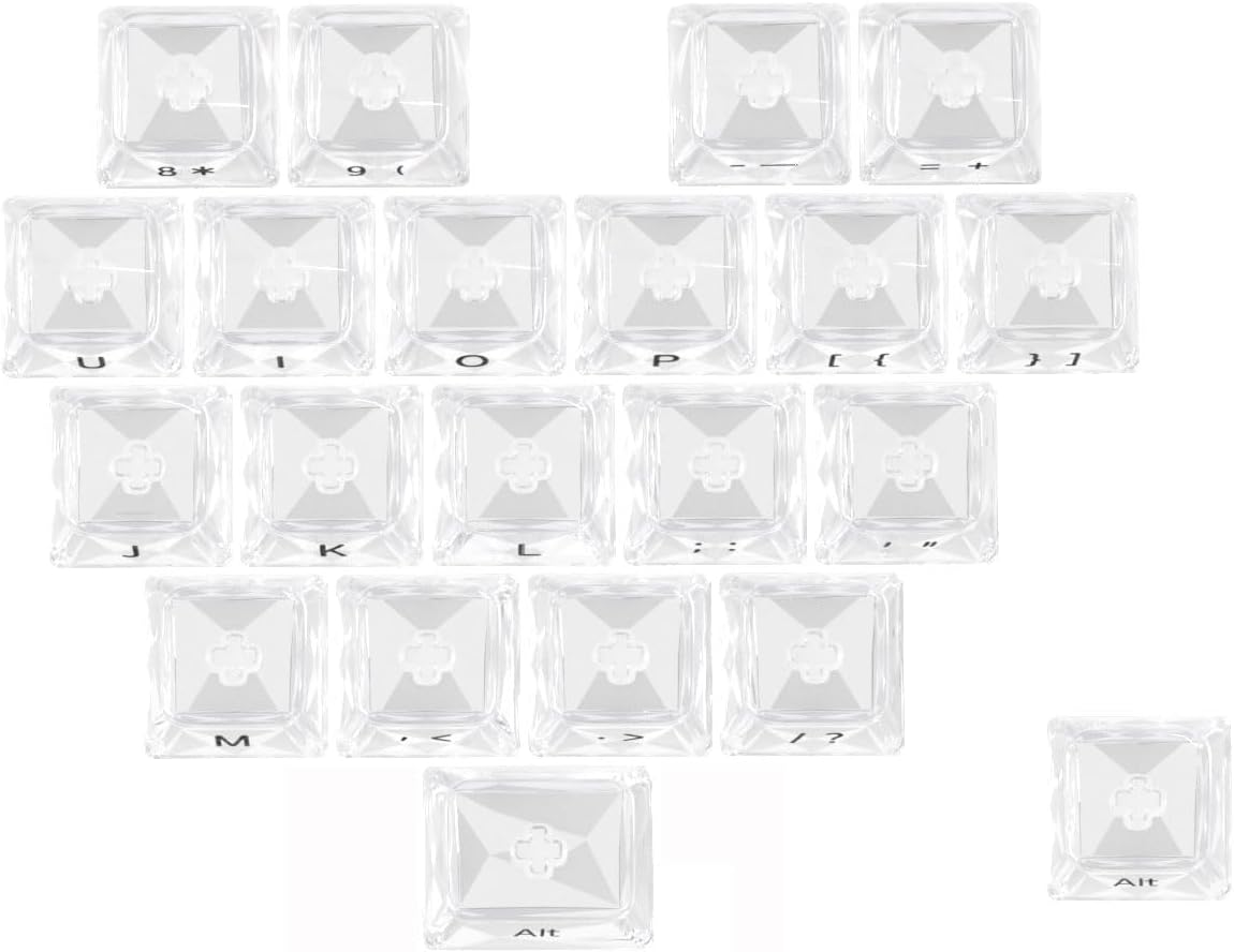 OHY XVX Starry Side-Printed Translucent Black Crystal MDA Profile Keycap Set (Sparkle Finish), 122-Keys Double Shot PC+ABS for MX Switches & ANSI Layout Mechanical Keyboards-Black