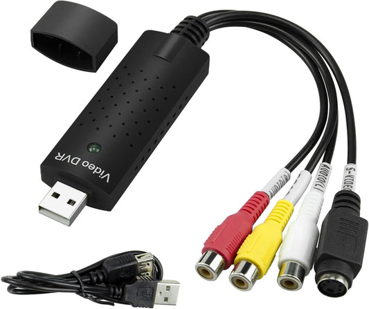 Little World USB 2.0 Audio/Video Converter, Video Capture Card VHS Box VHS VCR TV to Digital Converter, Windows 2000/XP/Vista/7/8/10/11/Mac