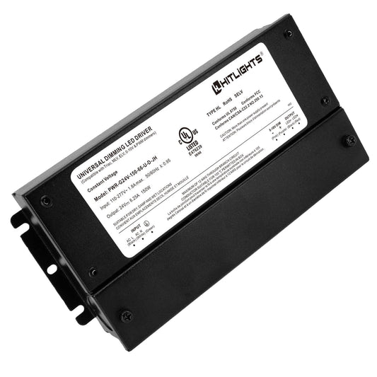 HitLights 150W Dimmable LED Driver, 120VAC to 24VDC Transformer, UL Listed