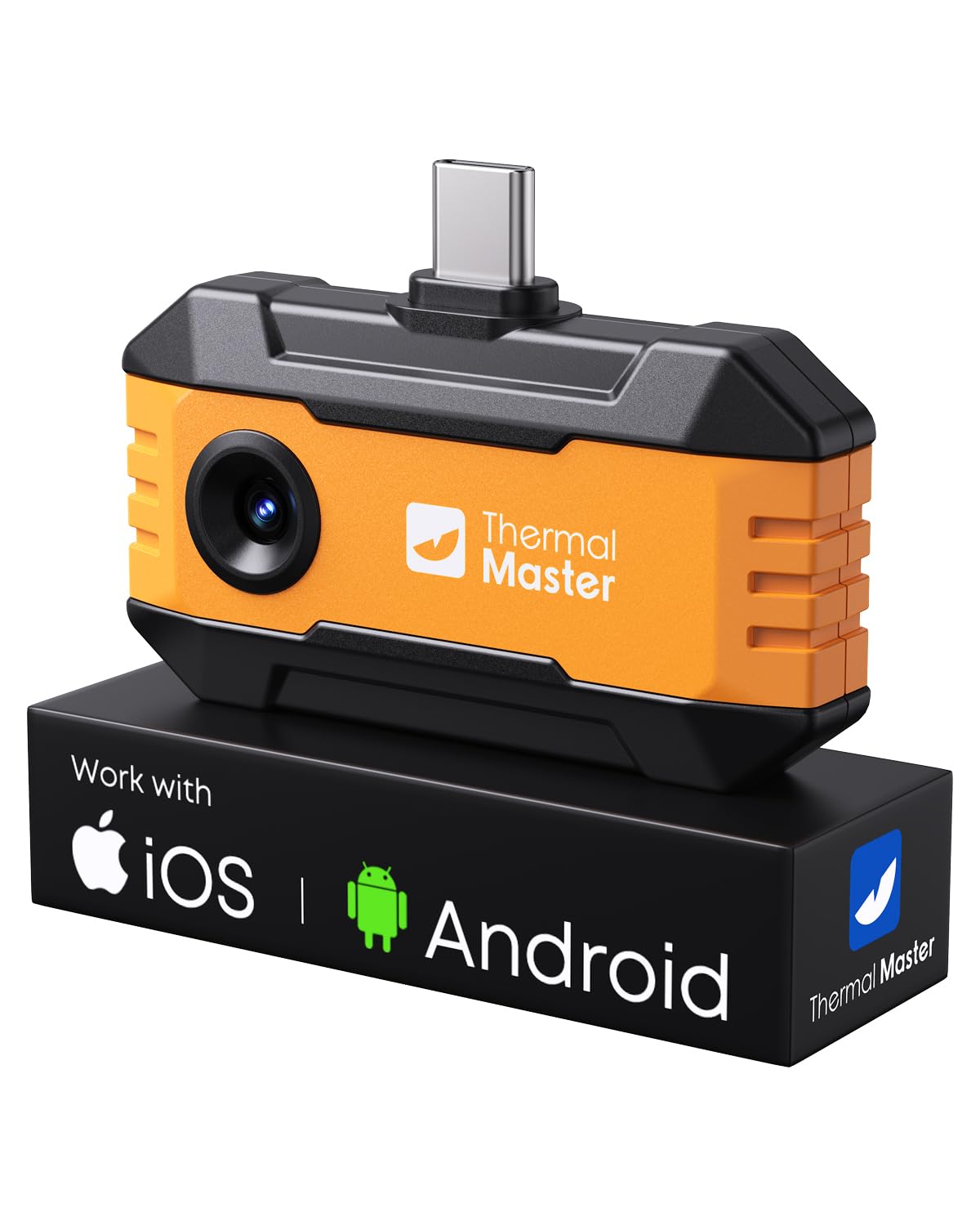 Thermal Master P1 Thermal Camera for USB-C iPhone Android, Orange | 320x240 X³ 160x120 Ir Resolution, ±3.6℉ Accuracy, Spot Tracker, 15x Zoom 25Hz Infrared Imager for HVAC Home Inspection