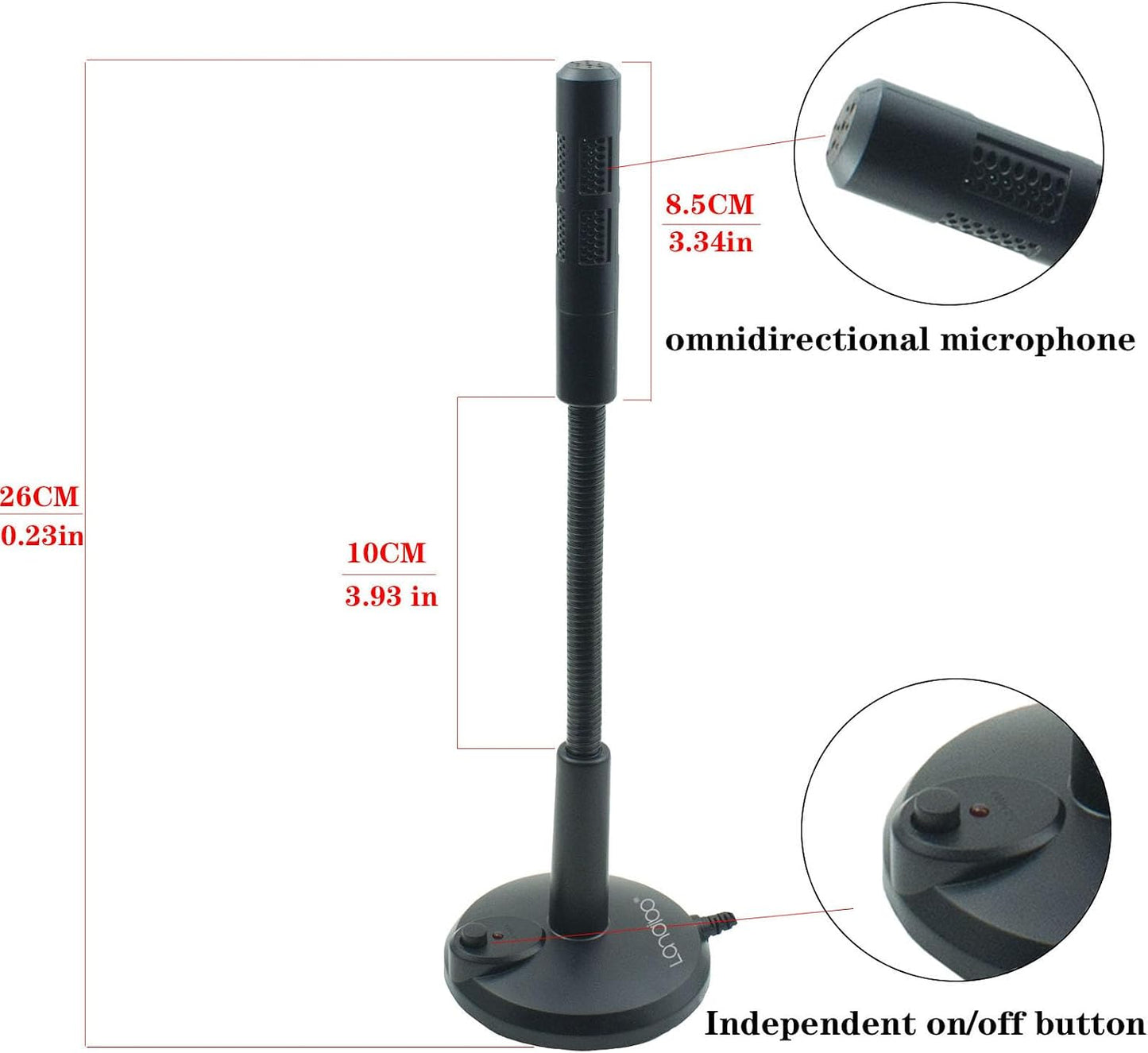 LANDIBO USB Microphone, Plug and Play Desktop Laptop gooseneck Microphone, Suitable for Games, conferences, Streaming, and Tutorials K050 Recording, podcasting, Gaming, and Online Chat