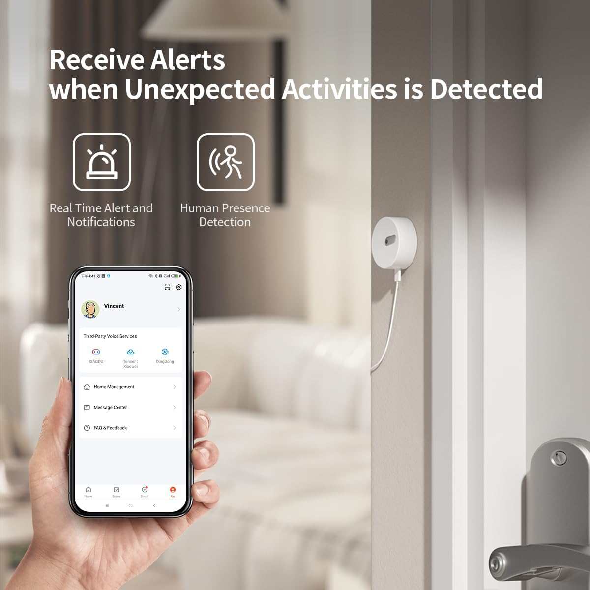 Human Presence Sensor ES1,Smart Motion Sensor with 24G mmWave Radar,Occupancy Sensor Requires Tuya Zigbee Hub for Home Security and Automation,Compatible with Alexa,Smart Life,Z2MQTT,ZHA