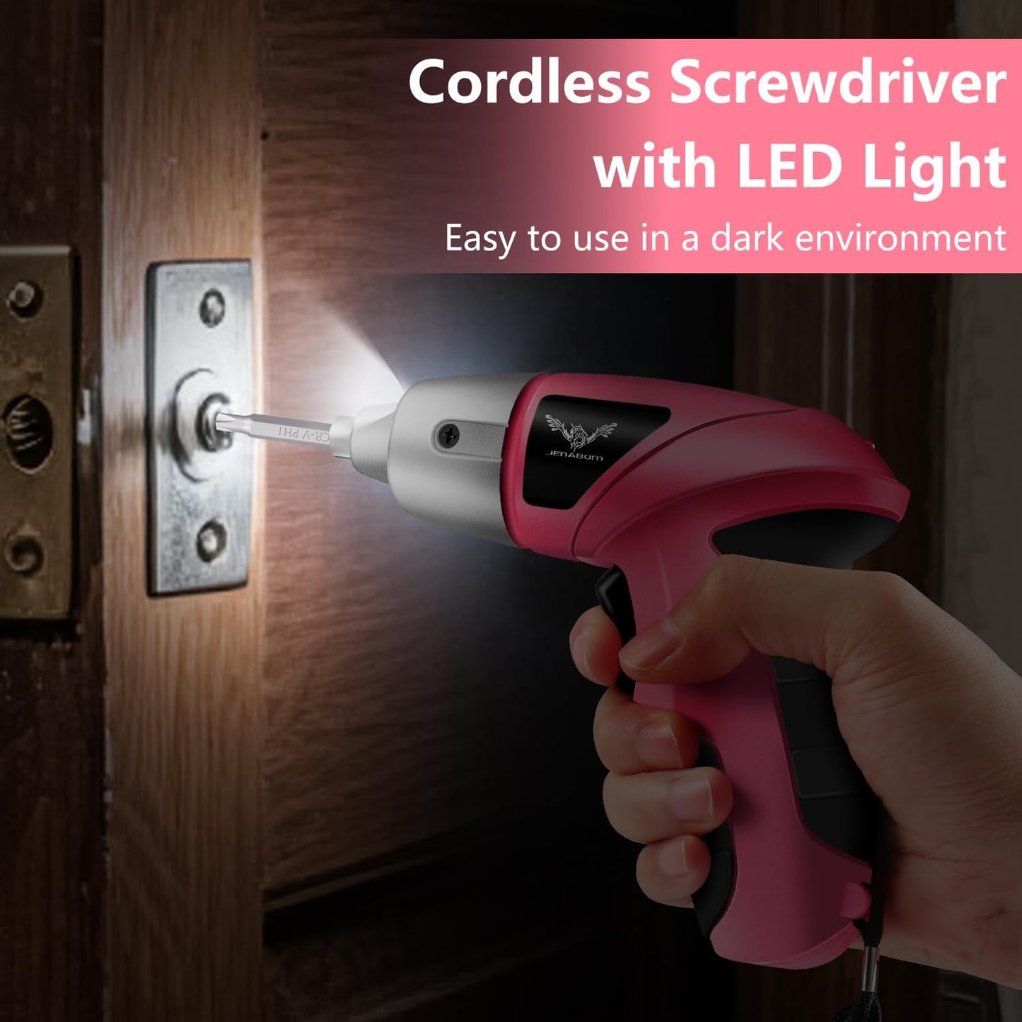 3.6V Electric Cordless Screwdriver, Mini Drill Set, Pink | Rechargeable Power Screwdriver with 26pcs Driver Bit, Ideal for Small Projects, Home DIY&Women