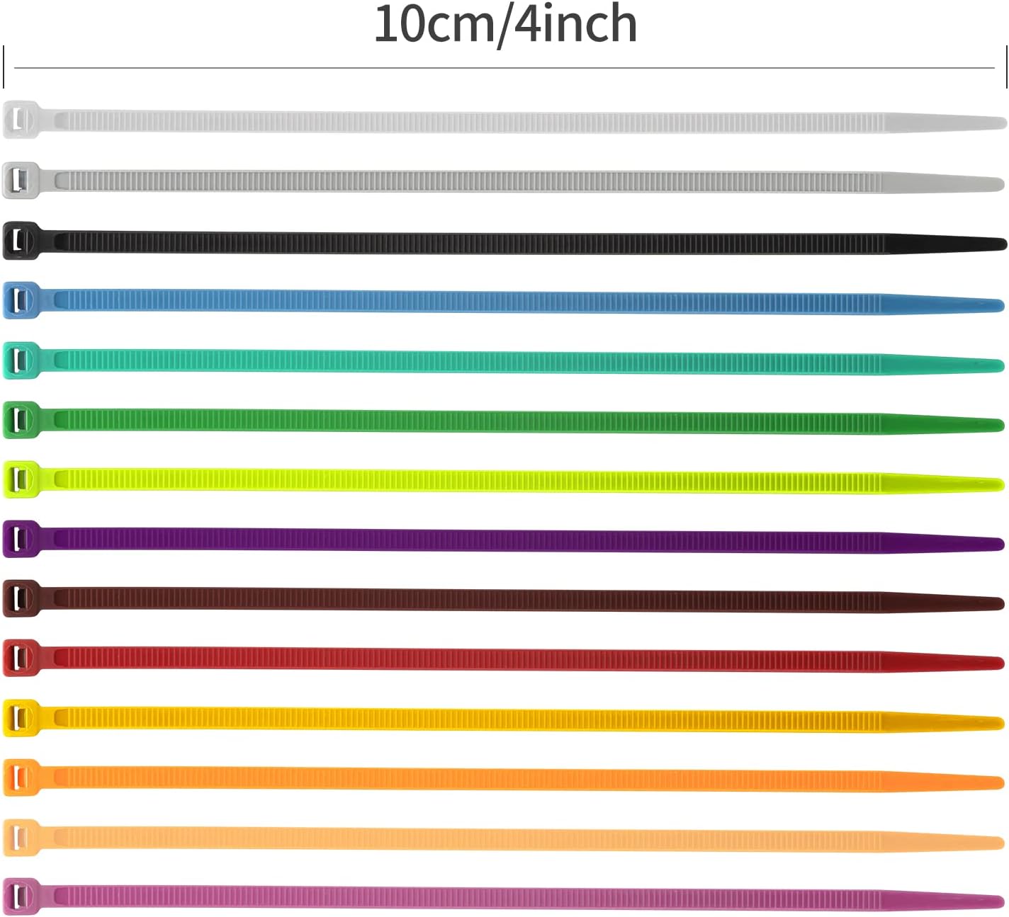 XINGO 1400 PCS Colored Zip Ties 4 Inch, Multicolor Zip Ties, Mix Packed 14 Color Plastic Wire Ties Assortment for Home Office Garden Garage and Workshop