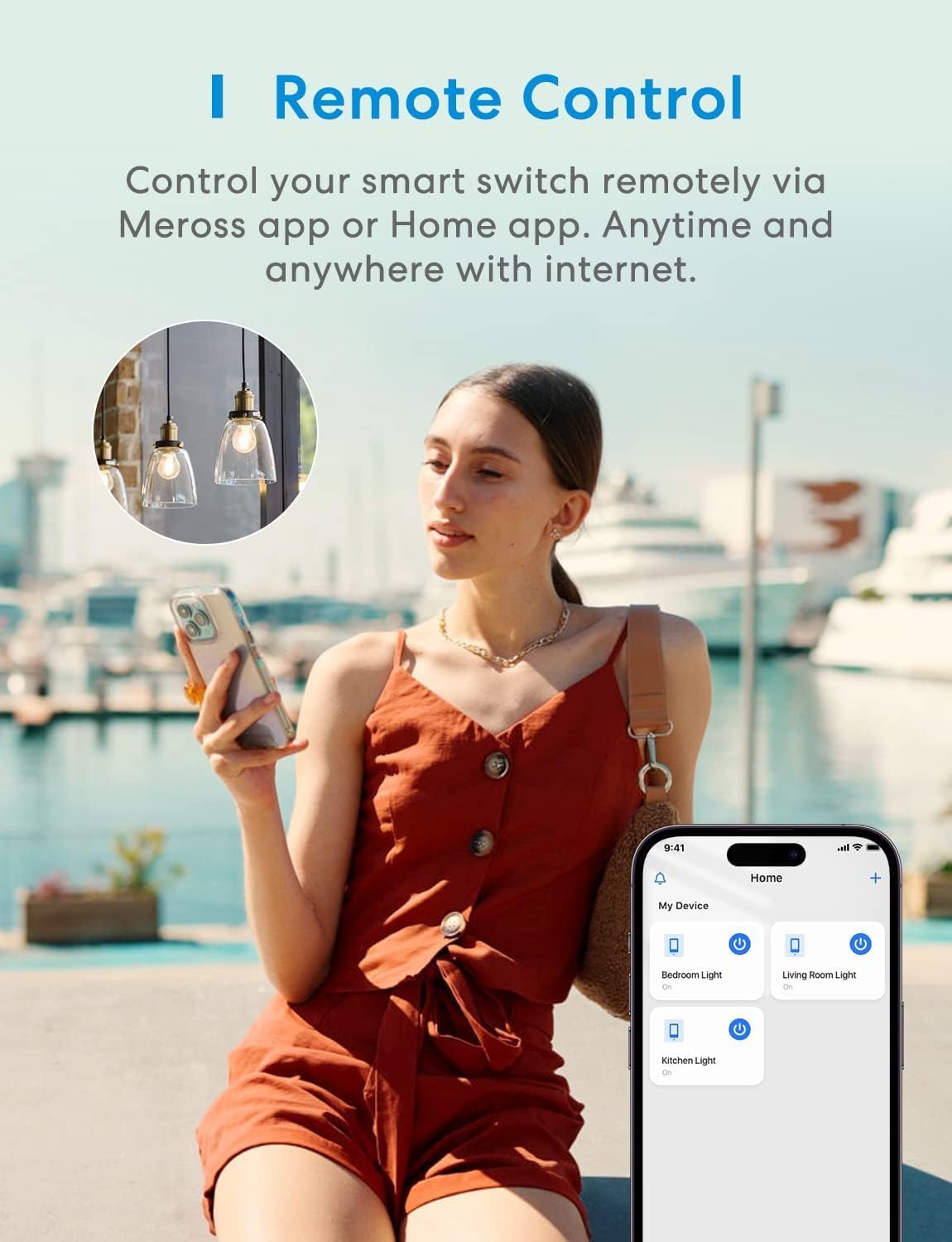 meross Smart Light Switch Supports Apple HomeKit, Siri, Alexa, Google Assistant & SmartThings, 2.4GHz Wi-Fi Light Switch, Neutral Wire Required, Single Pole, Remote Control Schedule, 1 Pack