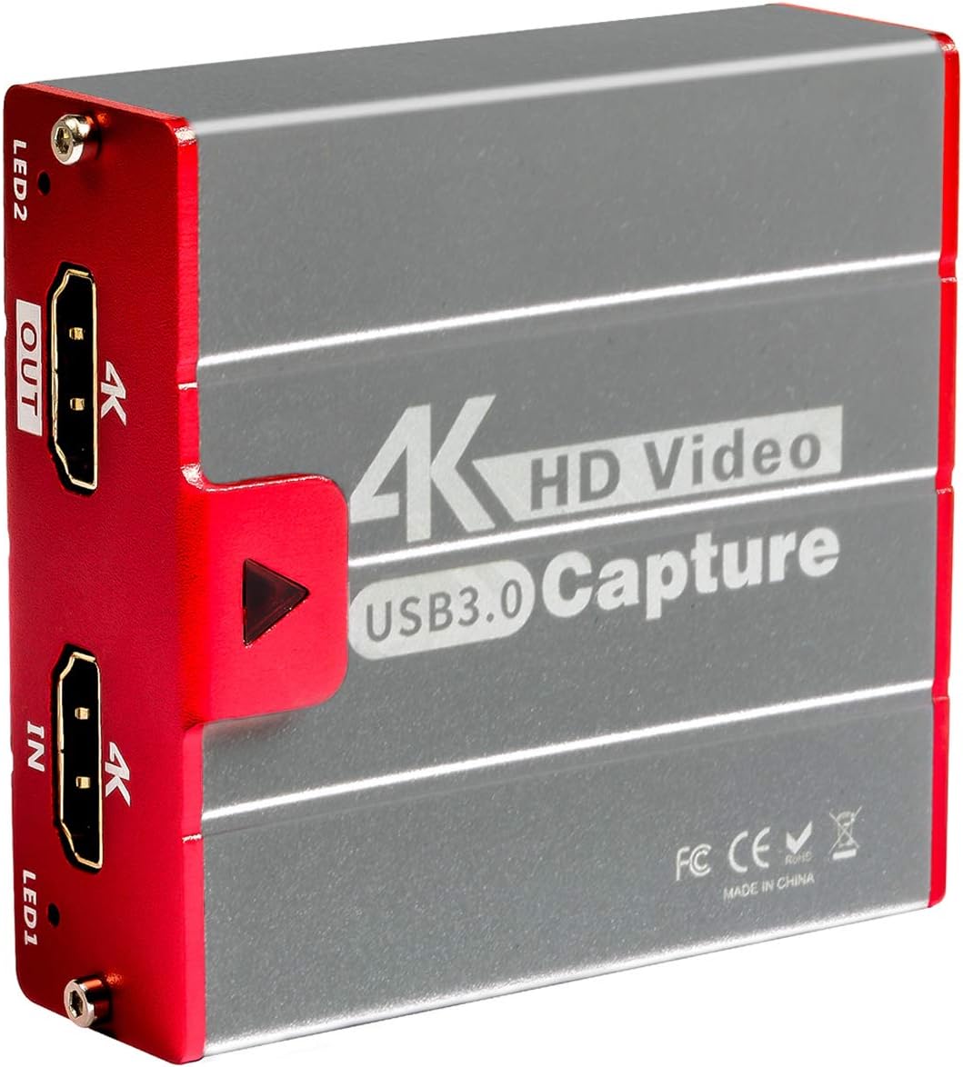 USB3.0 HDMI Video Capture Card for Nintendo Switch, 1080P 60FPS HD Game Capture Device Cam Link With HDMI Passthrough Work with DSLR Xbox PS4 for OBS Twitch Game Live Streaming and Recording