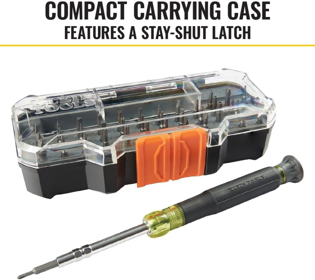 Klein Tools 32717 Precision Screwdriver Set with Case, All-in-One Multi-Function Repair Tool Set, 39 Bits Including Tamperproof Bits for Apple Products