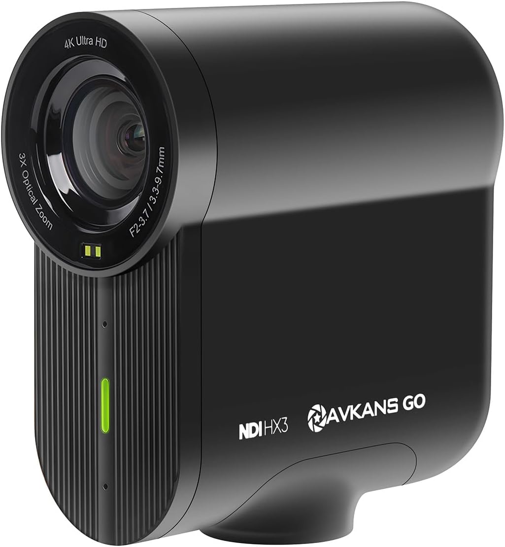 Go 4K Wireless Live Streaming Camera with NDI HDMI USB RTMP Video Outputs, 90 Degree Wide Angle with 9X Zoom, Video Recording Camera for Church, Sport and Creators