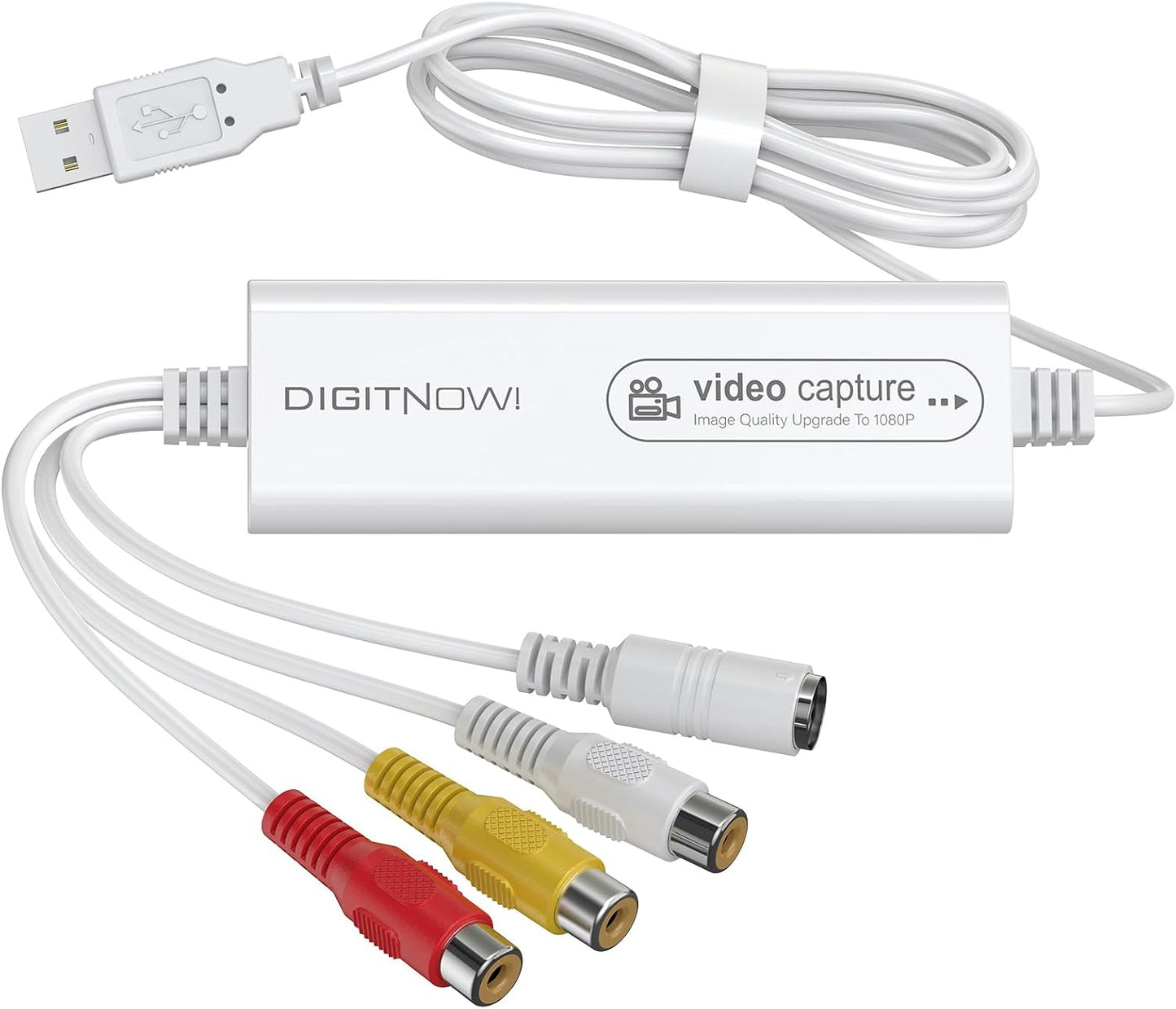 Video Capture, USB Video Capture Device, Convert VHS to Digital, VHS/VCR/Hi8/Mini DV to Digital/DVD Converter, for Tape Player Camcorder Camera PC TV OBS, for Mac OS, Android, Windows