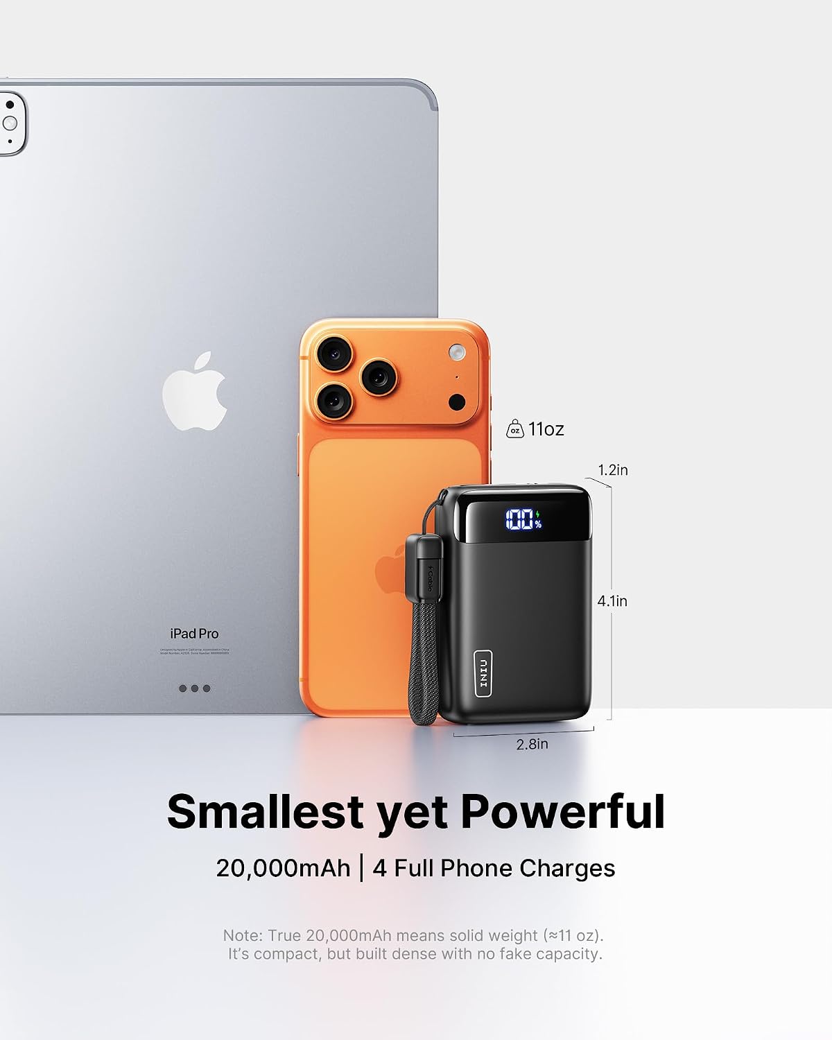 INIU Portable Charger, Smallest 20000mAh 22.5W Fast Charging Power Bank | USB-C Cable, Flight-Safe, Travel Essentials, Flashlight, Battery Pack for iPhone 17 Samsung Xiaomi Google, Mini Size