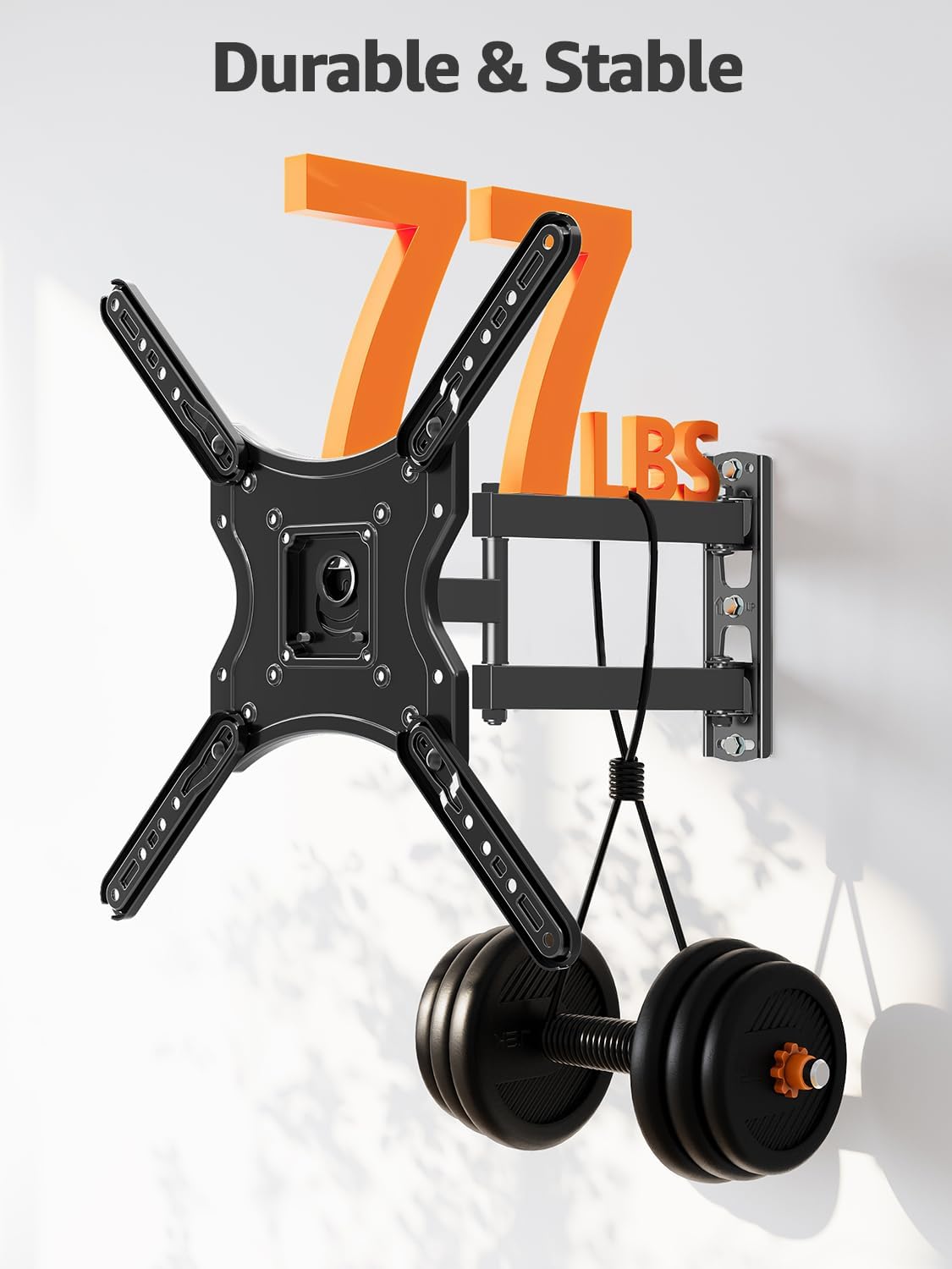 ELIVED Full Motion TV Wall Mount for 26-60" TVs, Max VESA 400x400, 77 lbs.