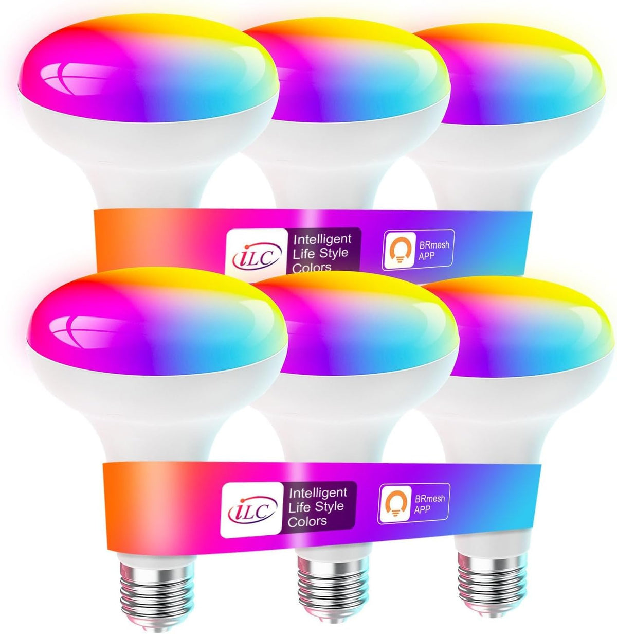 ILC BR30 LED Recessed Can Light Bulbs, Indoor Flood Light Bulbs, Bluetooth Mesh Color Changing via BRmesh APP, Tunable 2700K-6000K, E26 Base 10W 900LM (70W Equiv.), for 5"/6" Cans Only, 6 Pack
