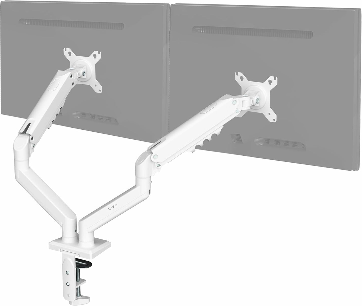 VIVO Aluminum Articulating Dual Monitor Arm for 13 to 30 inch Screens, Desk Mount Tension Spring Monitor Stand for 2 Screens, White, STAND-V102OW