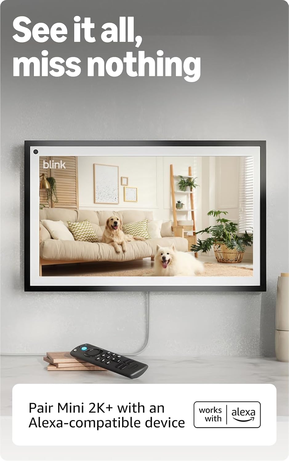 Blink Mini 2K+ (newest model) – Plug-in Home & Pet Indoor Security Camera with 2K video resolution, night vision, enhanced audio, motion detection – 2 cameras (Black)