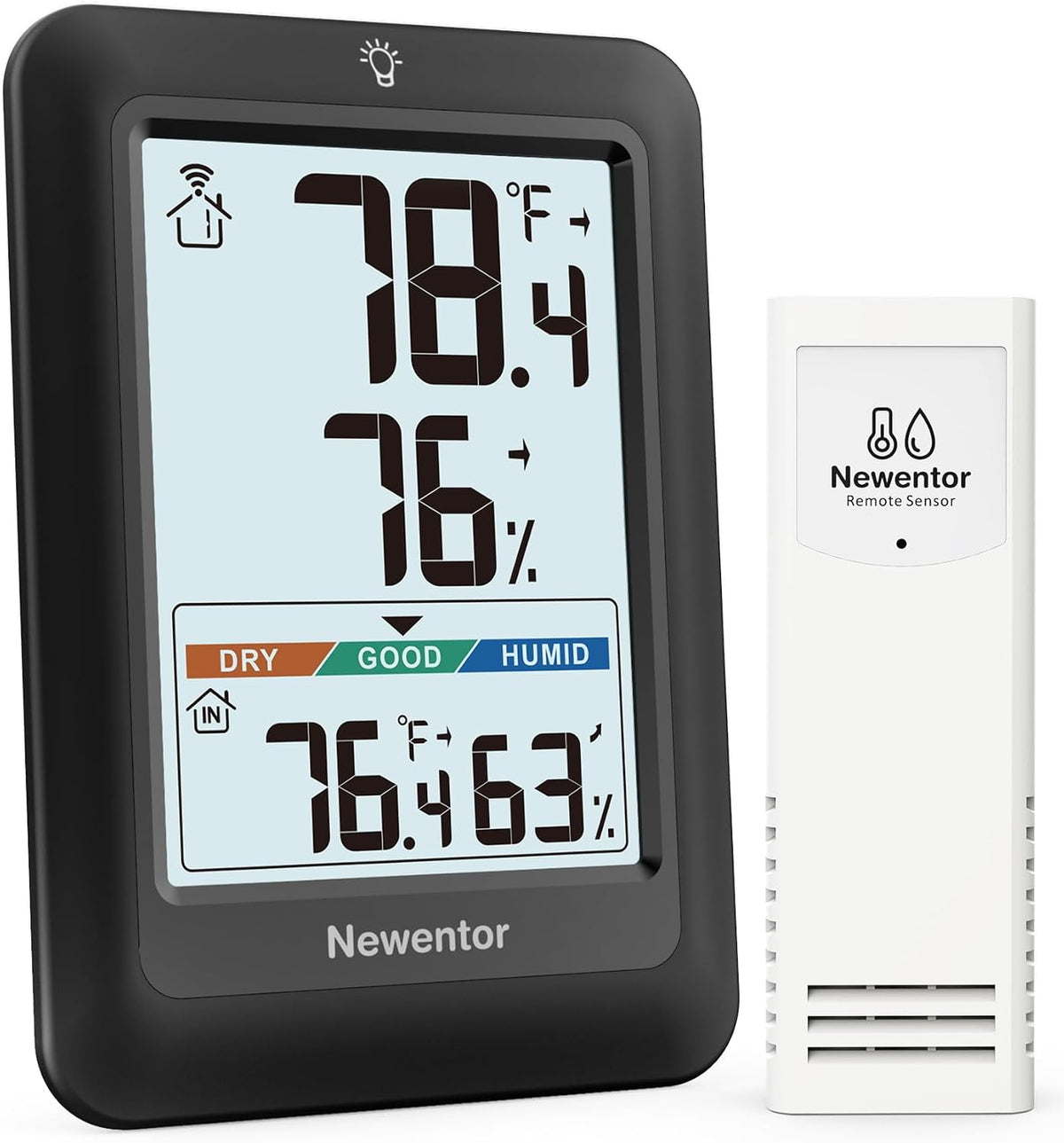 Newentor Indoor Outdoor Thermometer Wireless with 24H/48H/ALL-TIME High Low