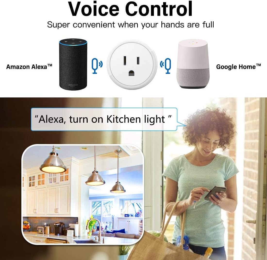 FRANKEVER Smart Plug,Smart outlets, Wi-Fi Mini Socket Outlet，Works with Alexa, Google Assistant,IFTTT, No Hub Required,Voice Control, APP Remote Control(1 Pack)