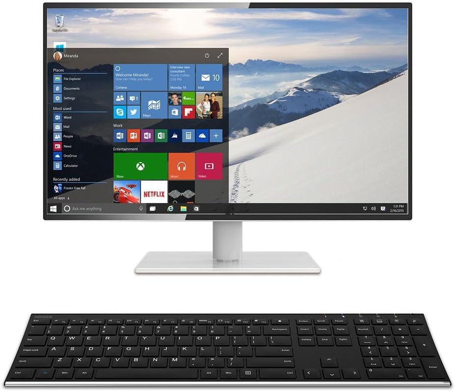 Arteck 2.4G USB Wireless Keyboard Full Size Keyboard for Computer/PC/Laptop