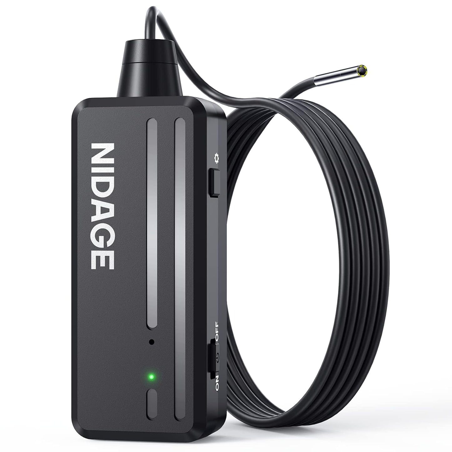 3.9mm Slim Wireless Endoscope, 2.0MP HD Inspection Camera with Light | WiFi Borescope for iPhone & Android, Tablet, 5FT Semi-Rigid Cable, IP67 Waterproof, for Engine, Mechanics, Cool Gadget Gift