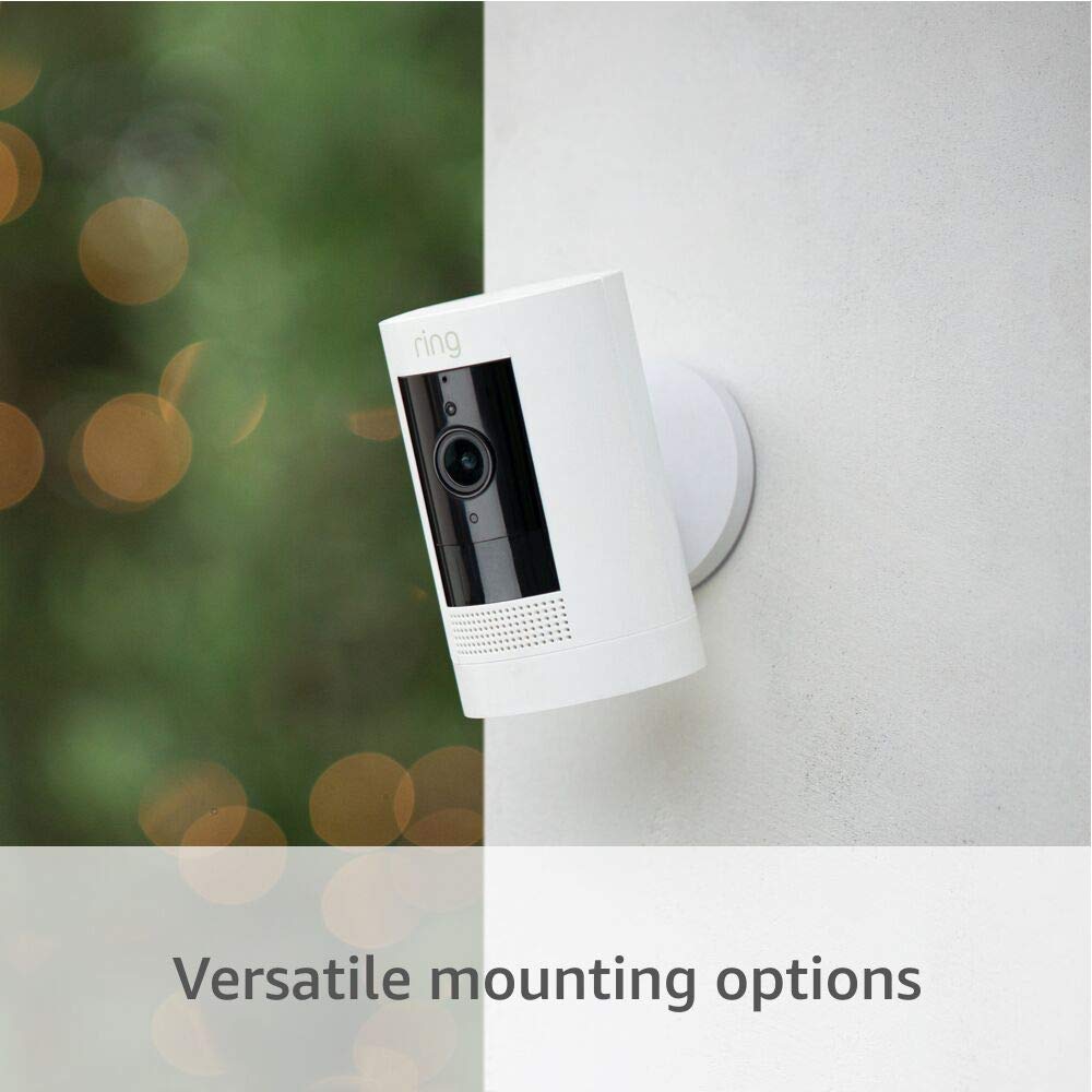 Certified Refurbished Ring Stick Up Cam Battery HD security camera with custom privacy controls, Simple setup, Works with Alexa - White (Pack of 2)