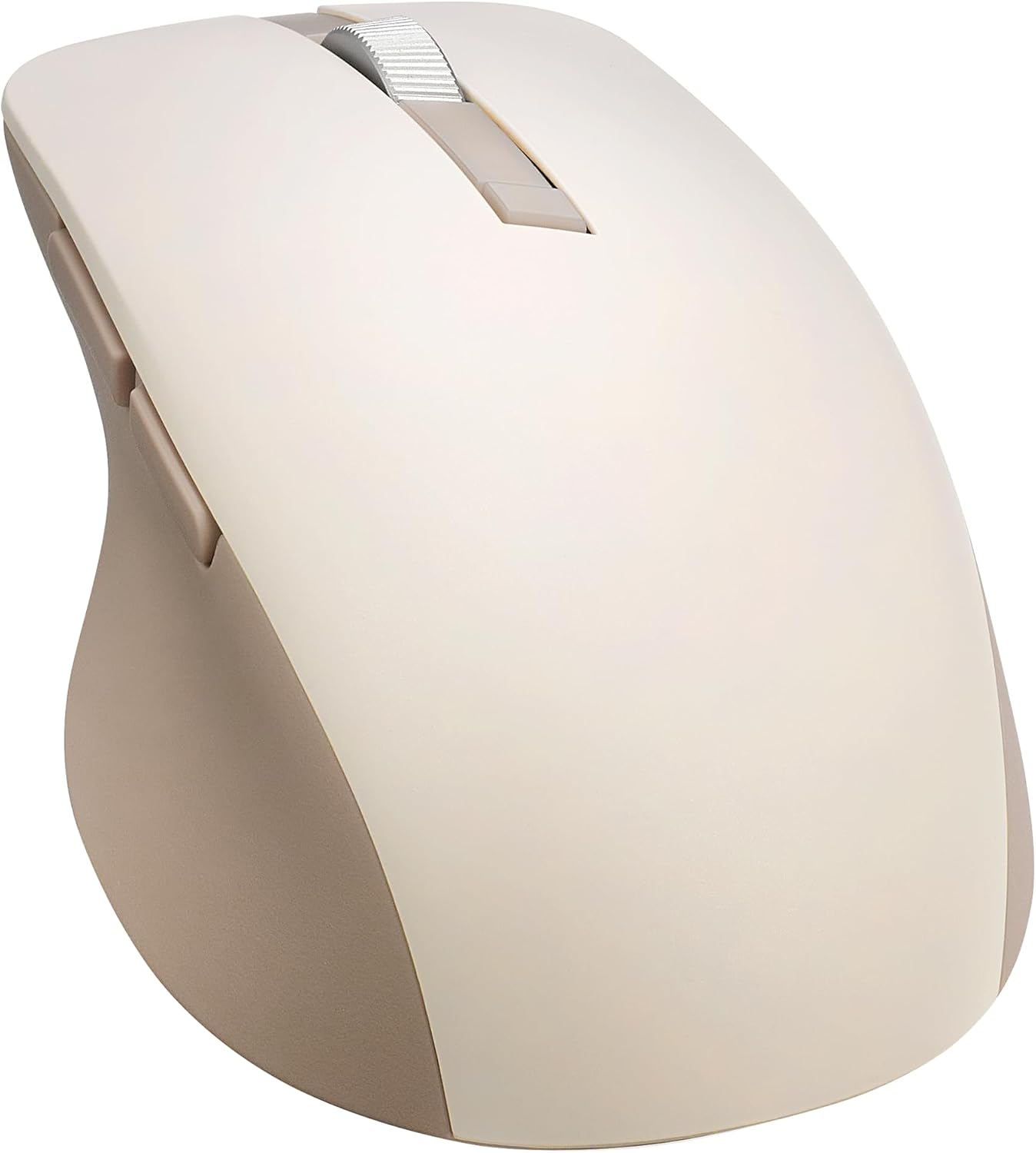 ASUS Wireless SmartO Mouse Silent Plus – Dual Mode (BT/2.4GHz), up to 3 Devices, Ergonomic, 4200 DPI, AA Battery Lasts up to 1 Year, Quiet Switches, Portable, for Productivity/Gaming - Oat Milk