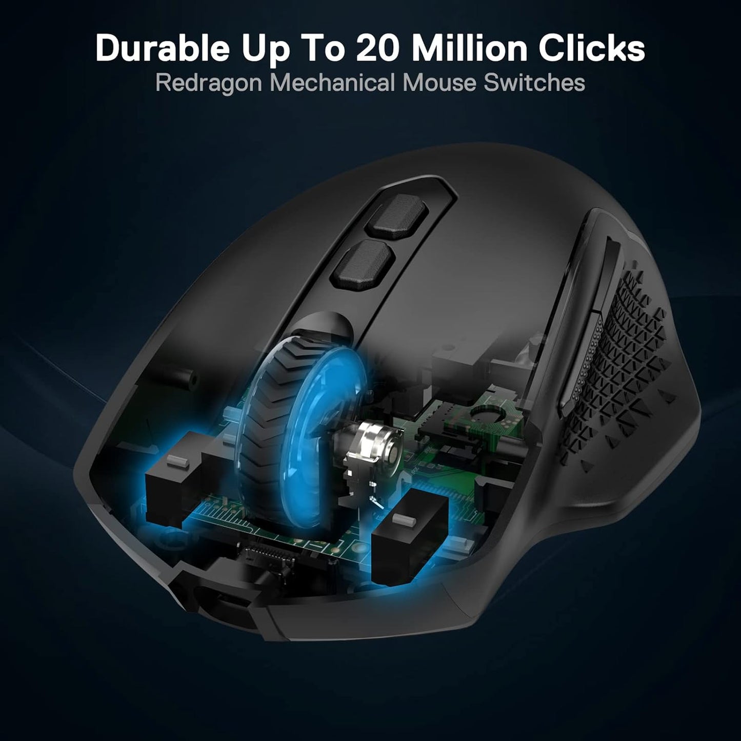 Redragon M810 PRO Wireless RGB Gaming Mouse 10000 DPI Remapping Keys | Cable-Free 0 Delay, Rapid-Fire Macro Keybinds, Vibing Backlight, Ergonomic Grip Body Comfort
