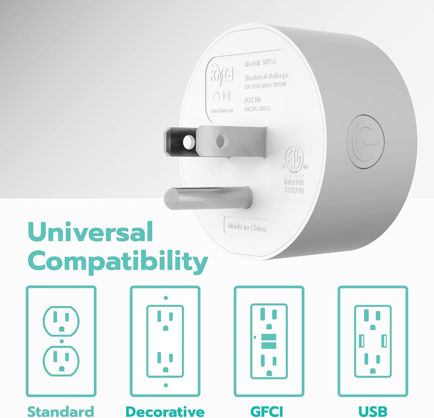 KMC Smart Plug Mini 4-Pack, Wi-Fi Outlets for Smart Home, Remote Control Lights and Devices from Anywhere, No Hub Required, ETL Certified, Works with Alexa and Google Home