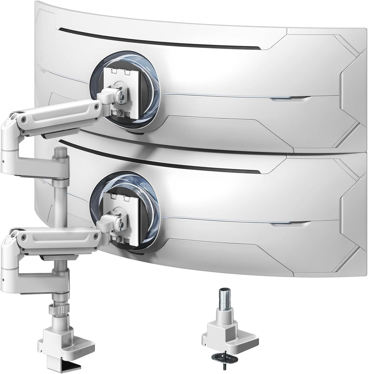 Heavy Duty Dual Monitor Arm for 17-49" Screens, Vertical Stack, 44lbs