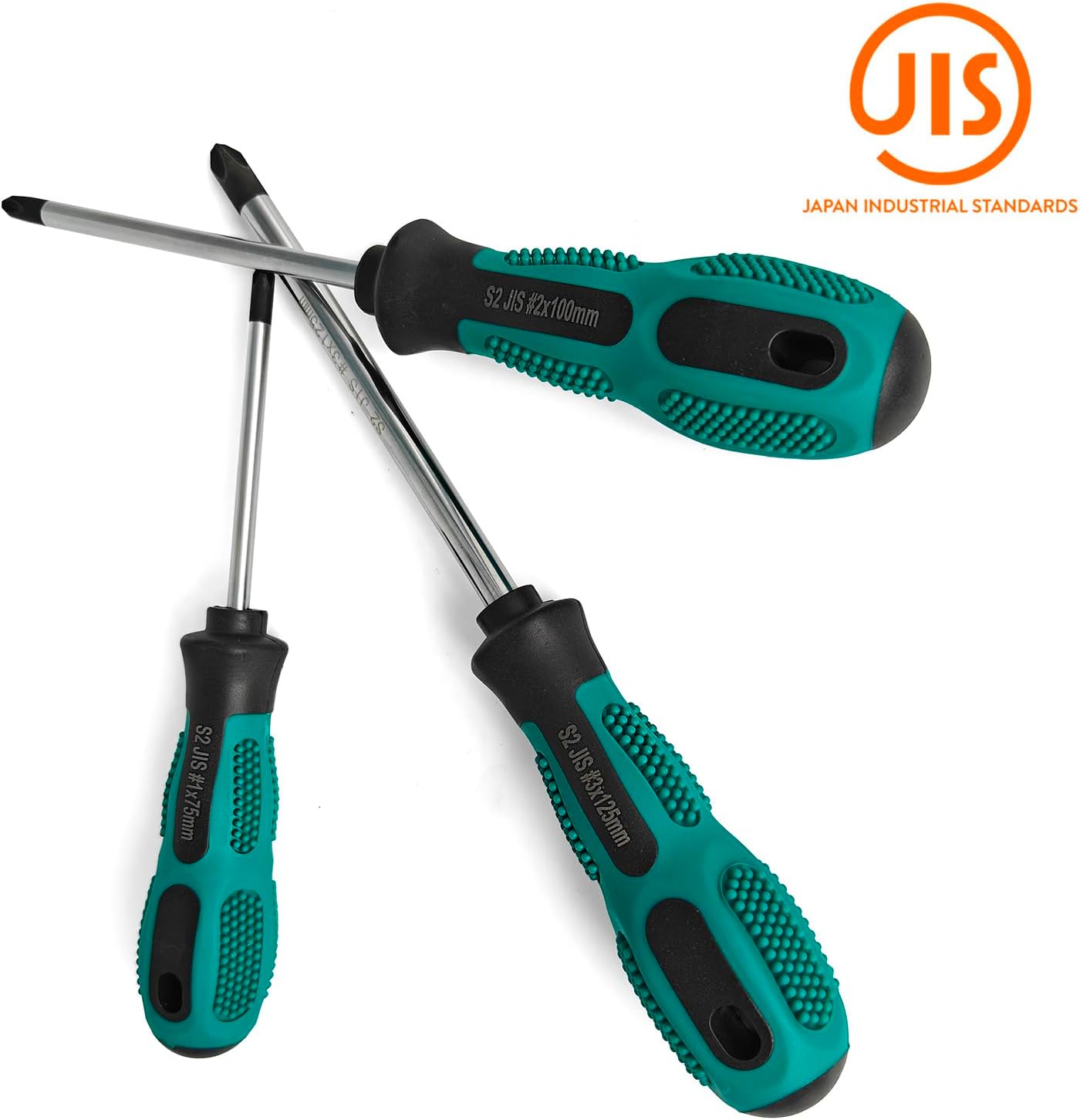 JIS Screwdriver Set (3Pcs #1#2#3) – Magnetic Tips, S2 Alloy Steel, Meets JIS B4633 Standard, Designed for Japanese Motorcycles, Vehicle,Bicycles & Industrial Equipmen