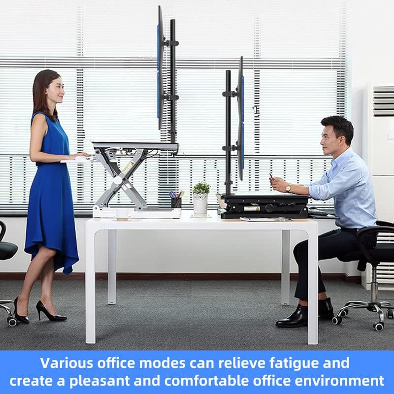 Pholiten Tall Vertically Stacked Dual Monitor Desk Mount Stand