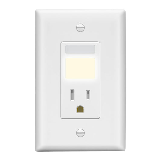 LIDER 15A Outlet, LED, Motion Sensor, PIR Guide Light Receptacle, UL Listed