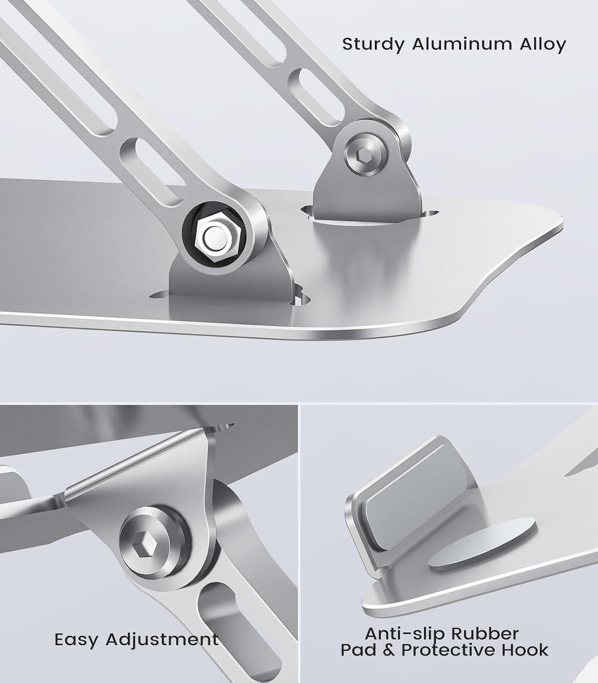 Orlian Adjustable Aluminum Laptop Stand for Desk, Laptop Riser for 11-16"