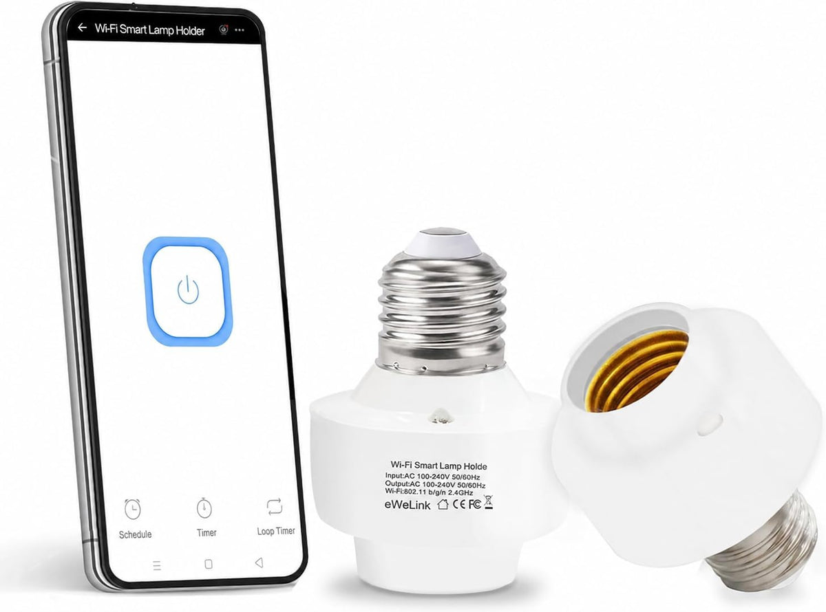 QIACHIP Smart WiFi Bulb Socket E26 E27 Light Bulb Adapter