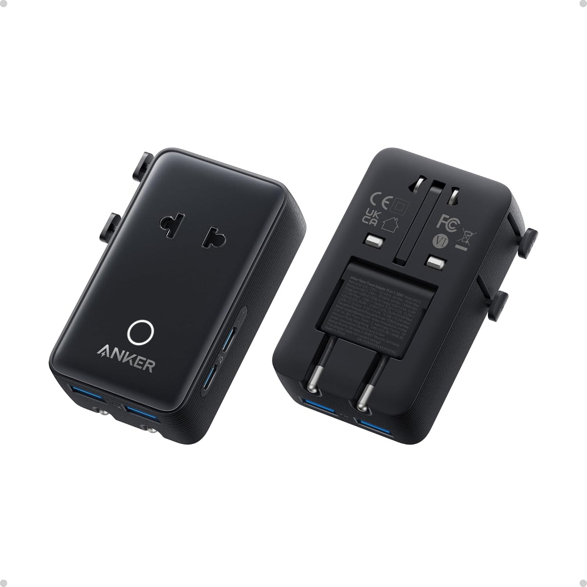 Anker Nano Travel Adapter, 2 USB C Universal Charger, 20W, 1× 2-Pin AC | European Power Plug, Smart Temperature Control, Works in 200+ Countries, Not a Voltage Converter, Travel Essentials(1-Pack)