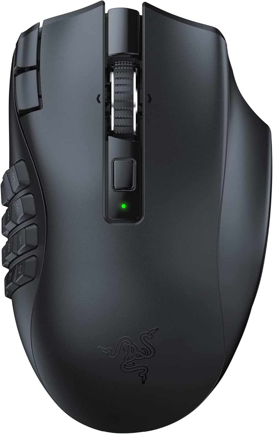 Razer Naga V2 HyperSpeed Wireless MMO Gaming Mouse, 400 Hr Battery, Black | 19 Programmable Buttons, HyperScroll Technology, Focus Pro 30K Optical Sensor, Mechanical Mouse Switches Gen-2