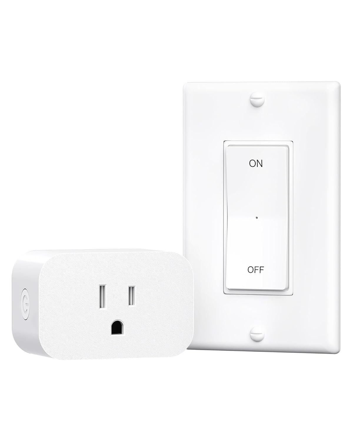 DEWENWILS Remote Control Outlet, Decorator Rocker Wall Switch | 1 Magnetic Remote & 1 Outlet, 100FT Range, No Wiring, 15A/1875W/125V/60Hz, Programmable for Lamps, Fans, Household Appliance