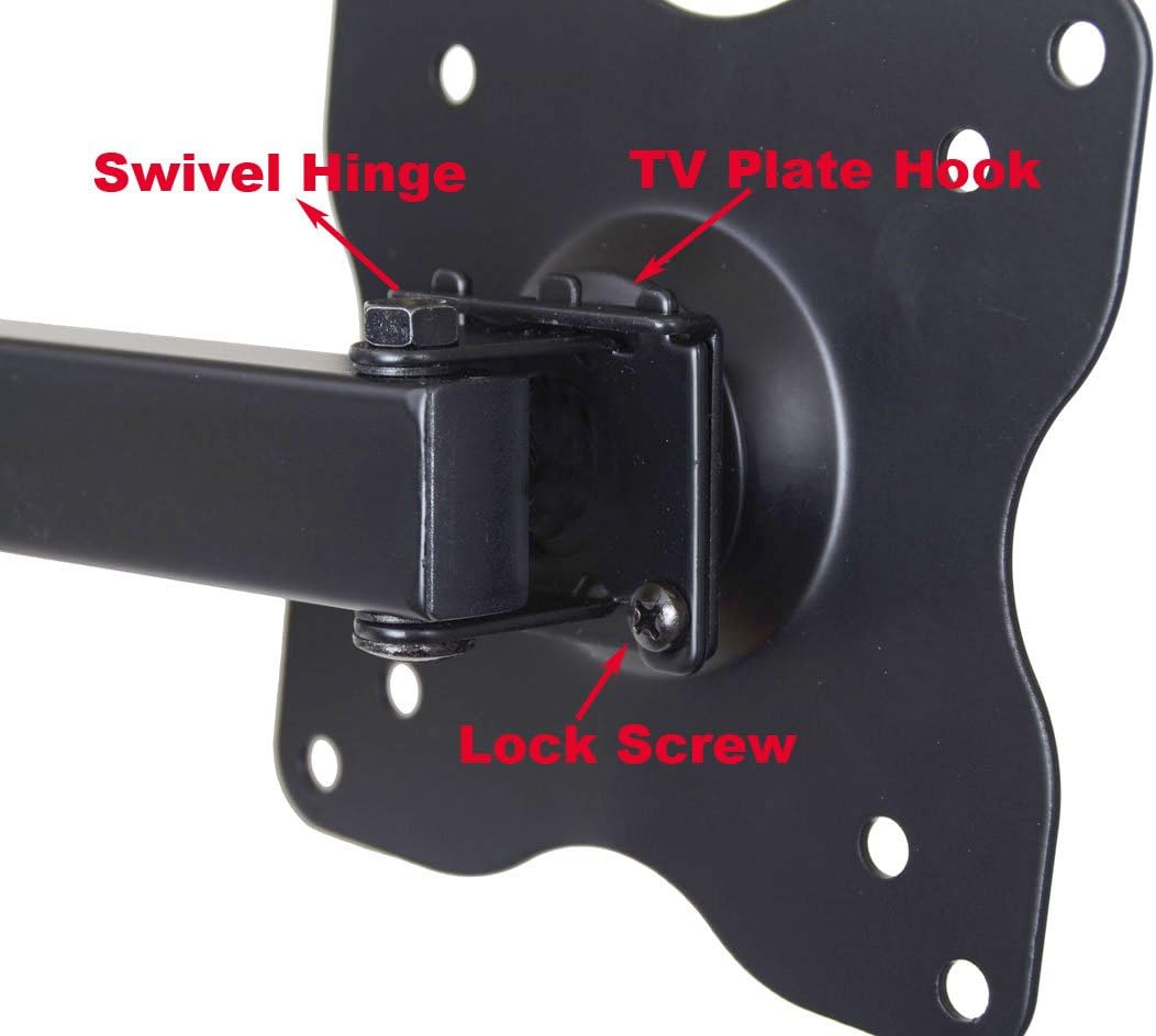 VideoSecu ML12B TV LCD Monitor Wall Mount Full Motion 15 inch Extension Arm Articulating Tilt Swivel for Most 19"-31" LED TV Flat Panel Screen with VESA 100x100, 75x75 1KX