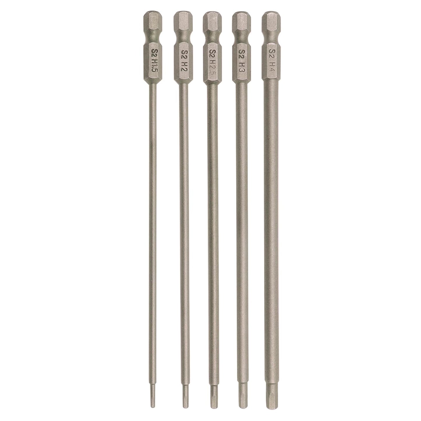 RC Hex Bit 1.5mm 2.0mm 2.5mm 3.0mm 4mm for Electric Screwgun/Power Drill | 6 Inch Power Bits,Hex Head Allen Wrench Drill Bit Set,Professional Grade ¼ Inch Hex Shank for Screwdrivers,High Quality Steel