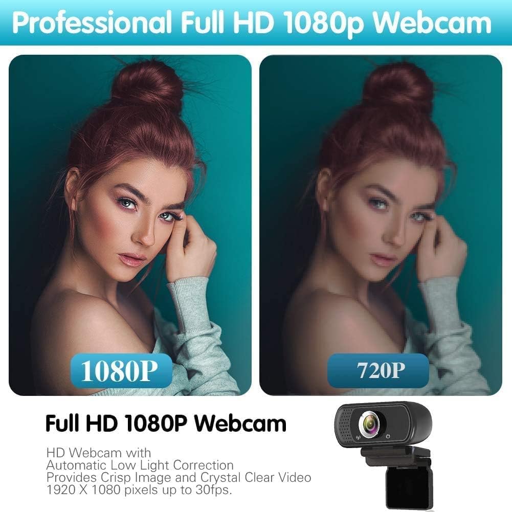 ZIQIAN 1080P HD Webcam with Microphone, 110° FOV, USB Streaming Camera | Plug & Play, PC Webcam with Cover & Tripod, Computer Camera for Laptop & Mac. Works with Zoom, Teams, Twitch for gaming