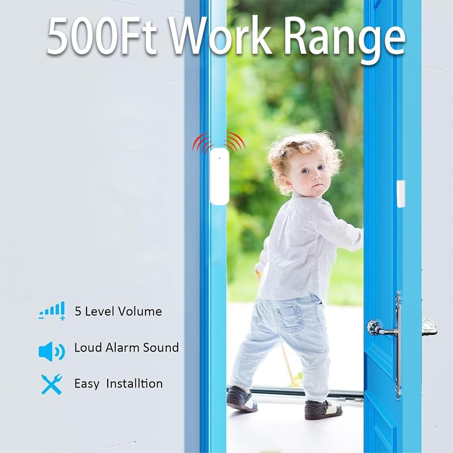 Loopo Tuya-Compatible Zigbee Door Window Sensor, Smart Contact Sensor with App Alerts, Compatible with Alexa &amp; Google Assistant via Smart Life App, Zigbee Hub Required, AA Battery Powered, 4 Pack