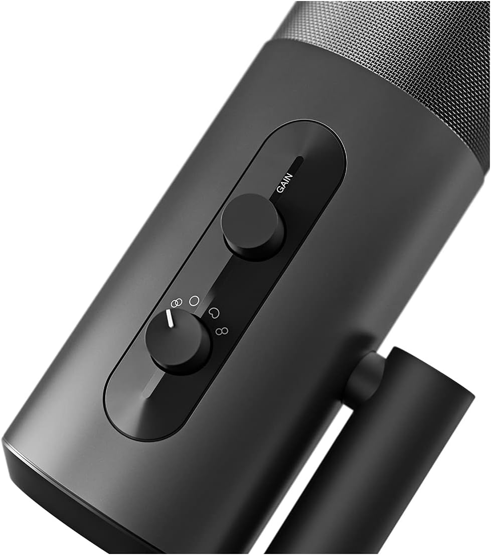 EPOS Gaming B20 Streaming Microphone - 2.9m Cable USB-C Computer Microphone for Gaming - PC & Laptop Connection with Audio Controls - Compatible with PC, Mac, and PS4/5 - Desk Stand Included, Gray
