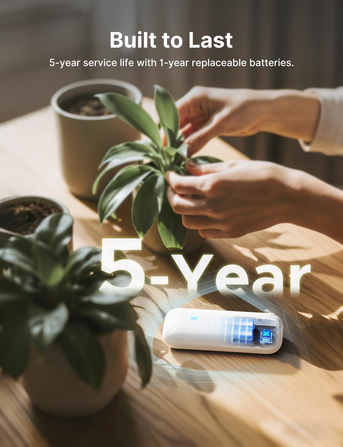 X-Sense Smart Wi-Fi Temperature and Humidity Monitor, Base Station Required | Humidity Monitor for House and Gardening, SBS50 Base Station Required for App Alerts, Trends, and Data Export at No Cost