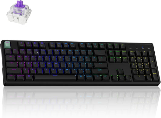 Keychron K10 HE Rapid Trigger Gaming Keyboard Wireless, Hall Effect Magnetic Switch Hot Swappable, 2.4 GHz/Bluetooth/Wired Adjustable Actuation, Full-Size Custom RGB for Mac Windows Linux