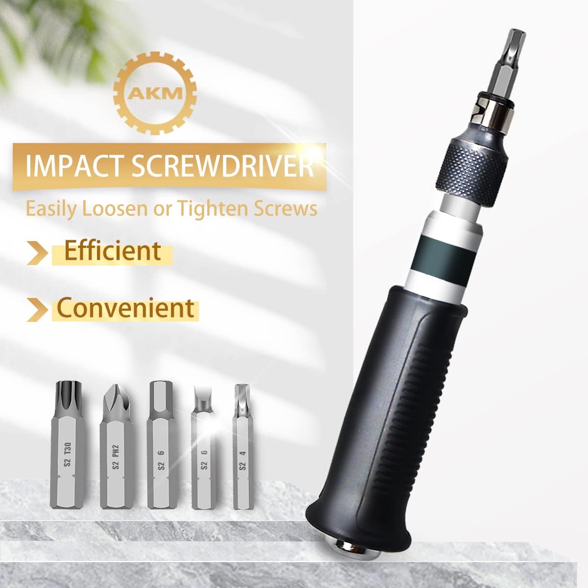 Hand Manual Reversible Impact Driver Set Extractor Impact Screwdriver S2 Steel Much More Durable Disengage Rusted Fasteners or Frozen Bolts (1/4" Driver)
