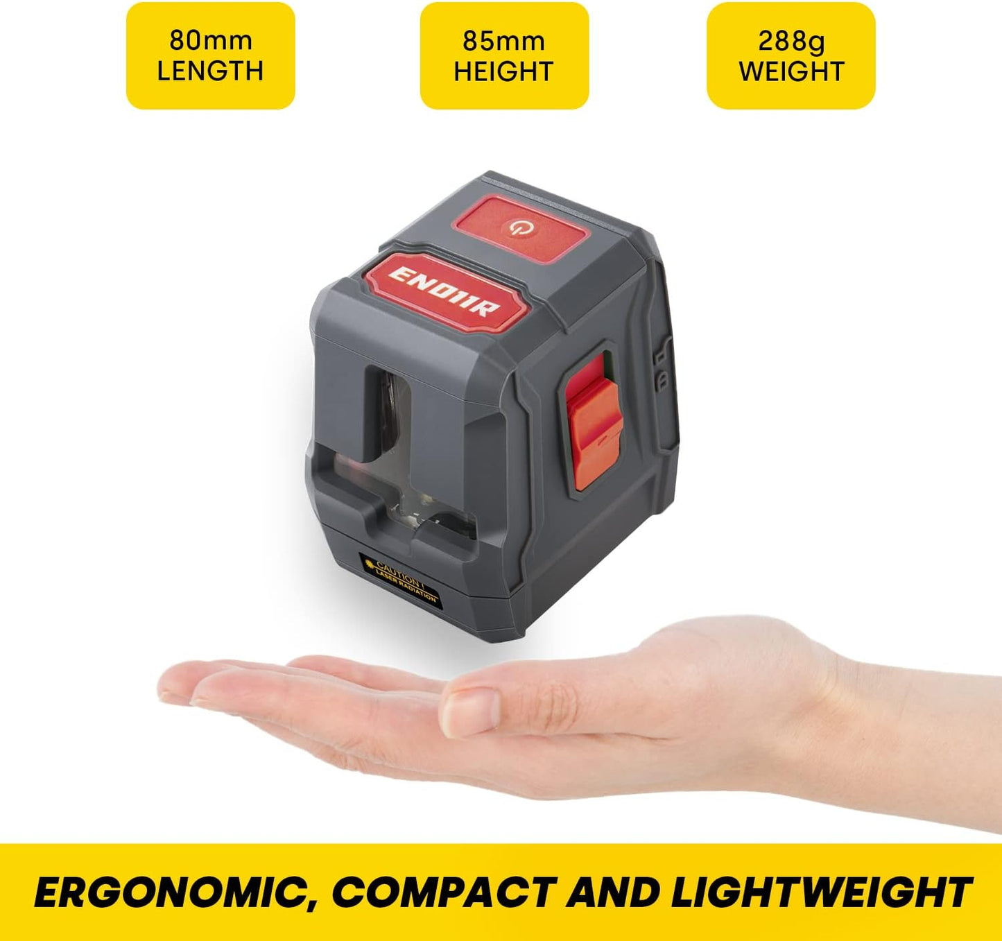 ENVENTOR Laser Level, Red Self Leveling Laser Level with Horizontal Vertical 2 Line Laser Tool 360° for Wall Picture Hanging, Waterproof Cross Line Laser Outdoor, Battery Carrying Bag Included