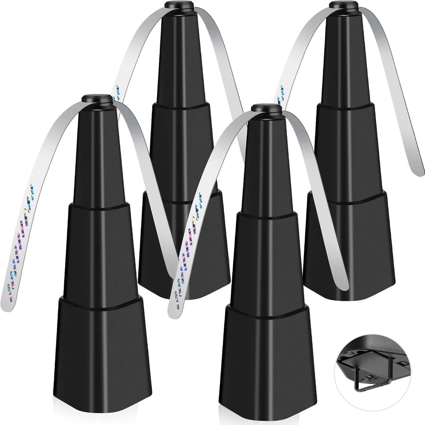 Fretech Fly Fans for Tables 4 Pack - Portable Automatic Picnic Table Food Repellent Fans Spinner for Restaurant, Party, Home